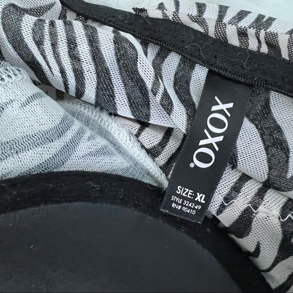 XOXO Lace Trim Zebra (Animal) Print Lingerie Cami Bra Size XL - Picture 3 of 8